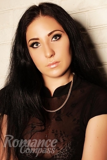 Ukrainian mail order bride Marianna from Kharkiv with black hair and green eye color - image 1