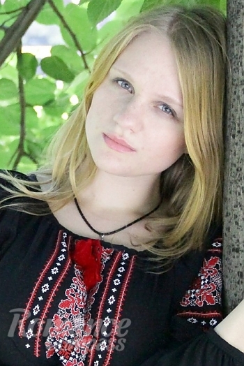 Ukrainian mail order bride Maria from Dnipro with blonde hair and grey eye color - image 1