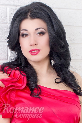 Ukrainian mail order bride Valentina from Odessa with black hair and brown eye color - image 1