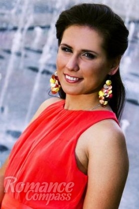 Ukrainian mail order bride Anastasiia from Dnipro with brunette hair and green eye color - image 1