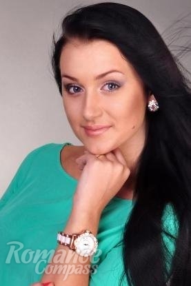 Ukrainian mail order bride Irina from Kharkov with black hair and grey eye color - image 1