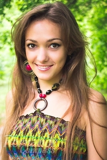 Ukrainian mail order bride Ksenia from Lutugino with light brown hair and brown eye color - image 1