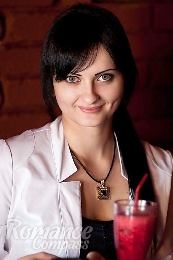 Ukrainian mail order bride Marina from Mariupol with black hair and green eye color - image 1