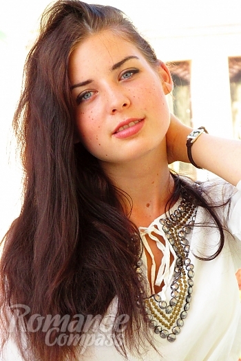 Ukrainian mail order bride Anastasiya from Cherkassy with black hair and blue eye color - image 1