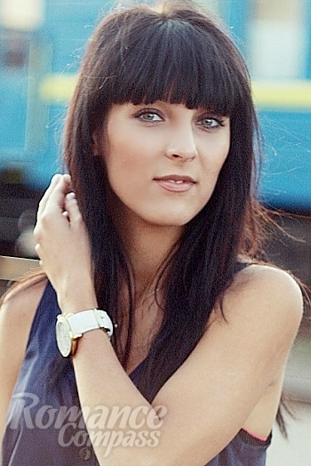 Ukrainian mail order bride Aleksandra from Kherson with black hair and grey eye color - image 1