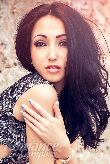 Ukrainian mail order bride Inessa from Dnipro with black hair and blue eye color - image 1