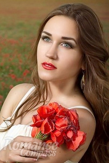 Ukrainian mail order bride Anastasia from Nikolaev with brunette hair and grey eye color - image 1