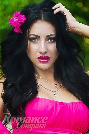 Ukrainian mail order bride Ekaterina from Donetsk with black hair and green eye color - image 1
