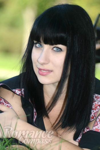 Ukrainian mail order bride Anastasiia from Nikolaev with black hair and blue eye color - image 1