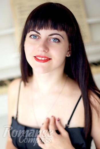Ukrainian mail order bride Katerina from Dnipro with black hair and blue eye color - image 1