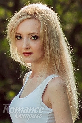 Ukrainian mail order bride Irina from Dnipro with blonde hair and grey eye color - image 1