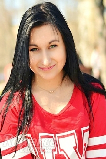 Ukrainian mail order bride Vera from Lviv with black hair and green eye color - image 1