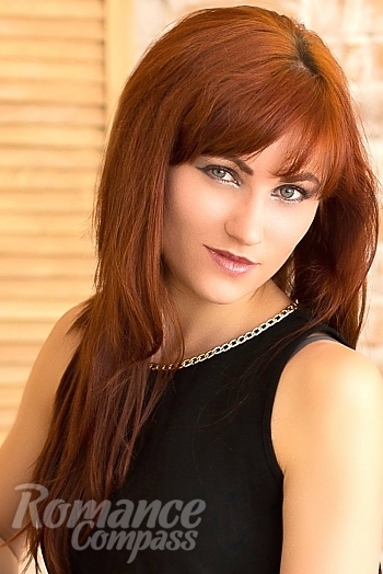 Ukrainian mail order bride Alena from Kiev with red hair and grey eye color - image 1