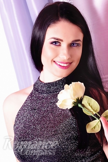 Ukrainian mail order bride Anastasia from Kharkov with black hair and blue eye color - image 1