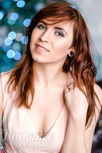Ukrainian mail order bride Angelina from Kiev with red hair and green eye color - image 1