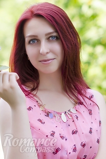 Ukrainian mail order bride Ekaterina from Lugansk with red hair and blue eye color - image 1