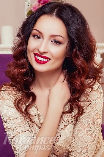Ukrainian mail order bride Marina from Kharkov with brunette hair and hazel eye color - image 1