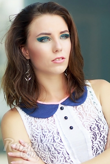 Ukrainian mail order bride Anastasia from Kiev with light brown hair and blue eye color - image 1