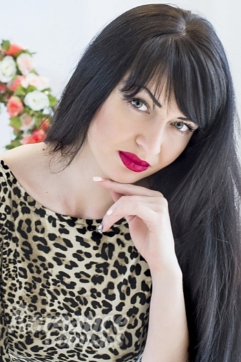 Ukrainian mail order bride Ekaterina from Kharkov with black hair and grey eye color - image 1