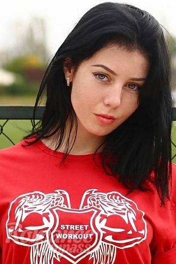 Ukrainian mail order bride Alina from Kyiv with black hair and blue eye color - image 1
