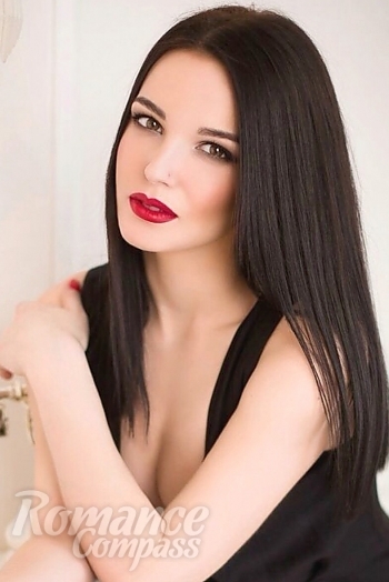 Ukrainian mail order bride Anastasia from Kiev with black hair and brown eye color - image 1