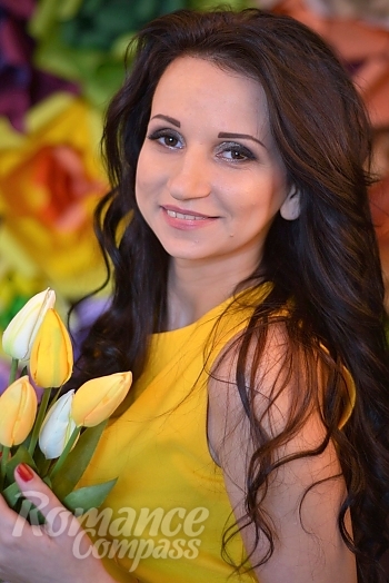 Ukrainian mail order bride Marina from Dnipro with brunette hair and black eye color - image 1