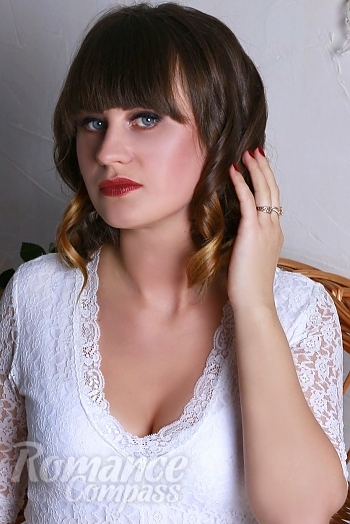 Ukrainian mail order bride Elena from Kiev with white grey hair and blue eye color - image 1