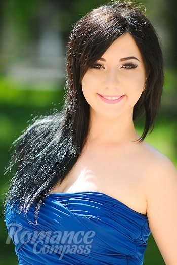 Ukrainian mail order bride Angelina from Odessa with black hair and brown eye color - image 1