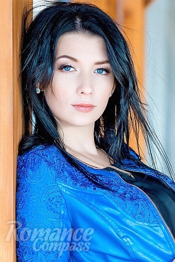 Ukrainian mail order bride Svetlana from Dnipro with black hair and blue eye color - image 1