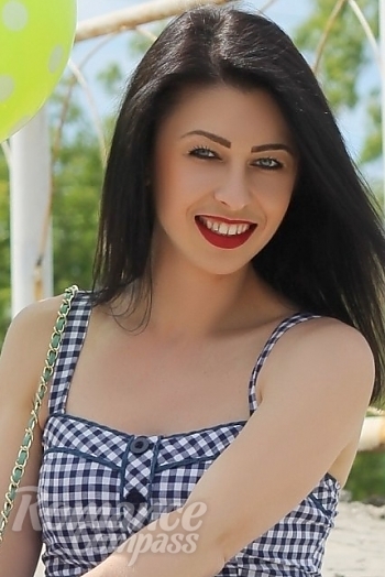 Ukrainian mail order bride Ekaterina from Alchevsk with black hair and green eye color - image 1