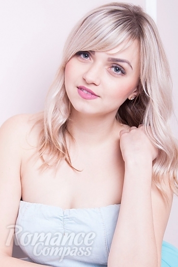 Ukrainian mail order bride Alena from Kharkov with blonde hair and blue eye color - image 1