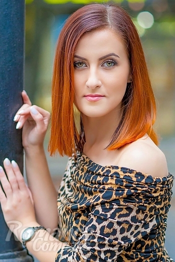 Ukrainian mail order bride Elena from Dnipro with red hair and green eye color - image 1