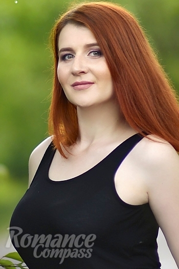 Ukrainian mail order bride Alena from Kharkov with red hair and green eye color - image 1