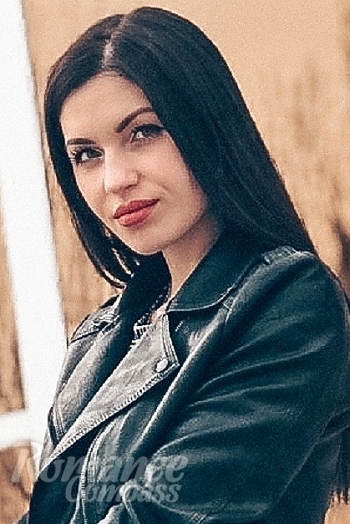 Ukrainian mail order bride Anastasia from Kiev with black hair and grey eye color - image 1