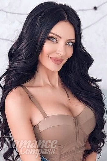 Ukrainian mail order bride Christina from Mariupol with black hair and grey eye color - image 1
