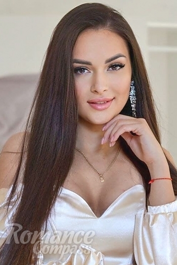 Ukrainian mail order bride Anastasia from Kiev with black hair and grey eye color - image 1