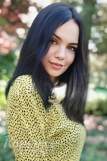 Ukrainian mail order bride Marina from Kiev with black hair and green eye color - image 1