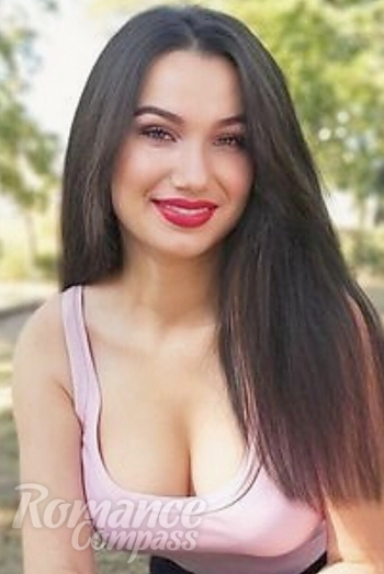 Ukrainian mail order bride Anzhelika from Cherkasy with black hair and grey eye color - image 1