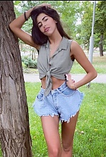 Ukrainian mail order bride Karina from Dnipro with black hair and green eye color - image 3