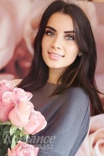 Ukrainian mail order bride Anastasia from Cherkassy with black hair and green eye color - image 1