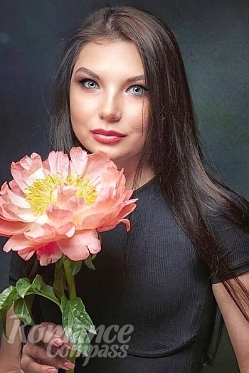 Ukrainian mail order bride Ivanna from Lviv with black hair and blue eye color - image 1