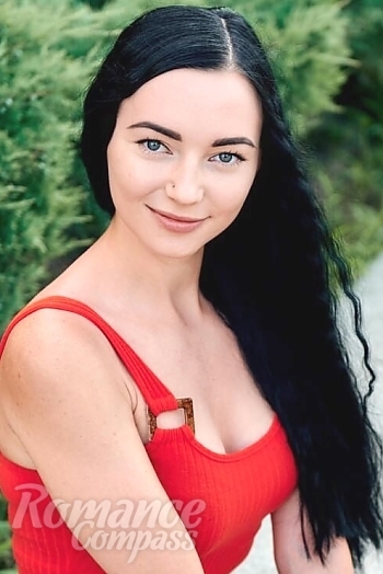Ukrainian mail order bride Irina from Cherkassy with black hair and grey eye color - image 1