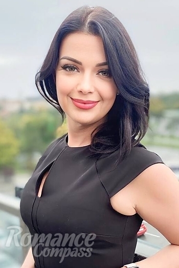 Ukrainian mail order bride Anzhela from Lviv with black hair and grey eye color - image 1