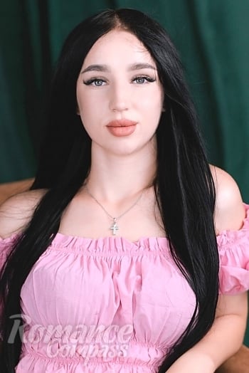 Ukrainian mail order bride Yana from Kremenchug with black hair and grey eye color - image 1