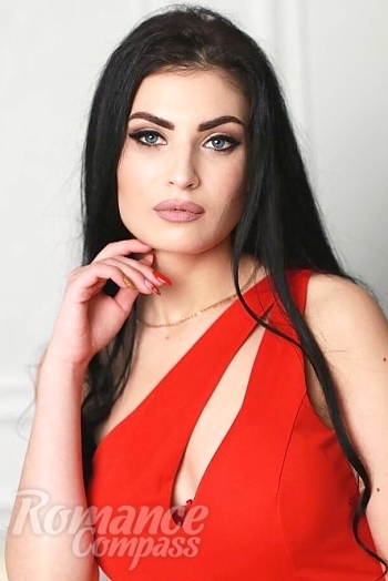 Ukrainian mail order bride Marina from Kiev with black hair and blue eye color - image 1