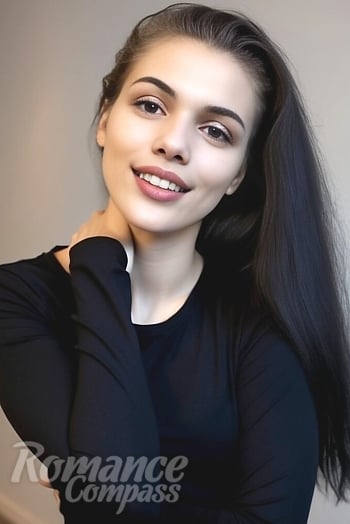 Ukrainian mail order bride Victoria from Kyiv with black hair and brown eye color - image 1