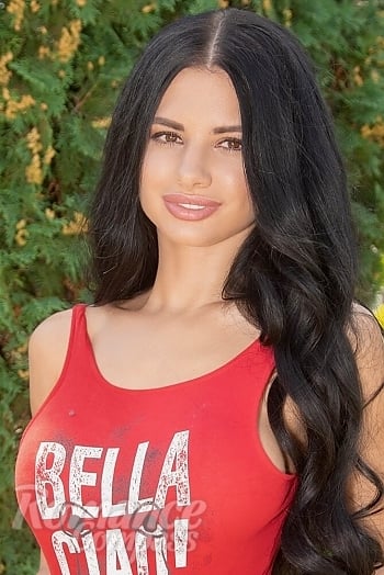 Ukrainian mail order bride Anastasia from Kyiv with black hair and hazel eye color - image 1