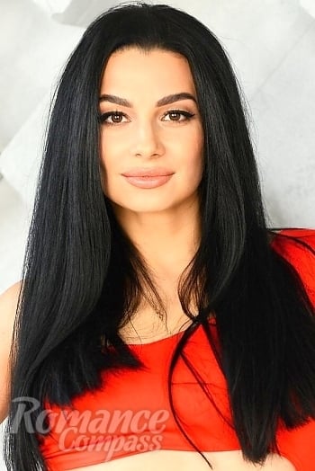 Ukrainian mail order bride Olga from Kyiv with black hair and brown eye color - image 1