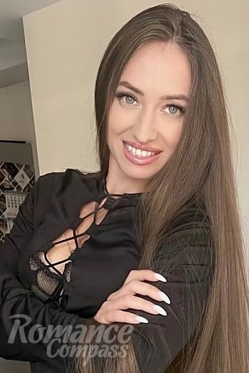 Ukrainian mail order bride Olena from Oslo with light brown hair and grey eye color - image 1