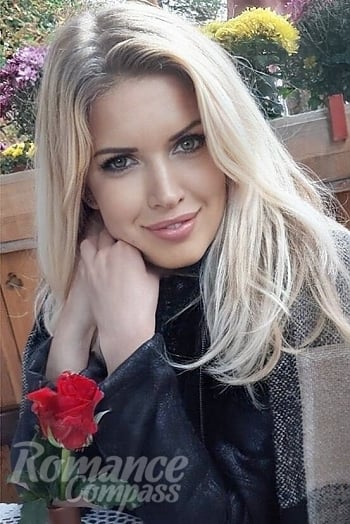 Ukrainian mail order bride Irina from Dnipro with blonde hair and grey eye color - image 1
